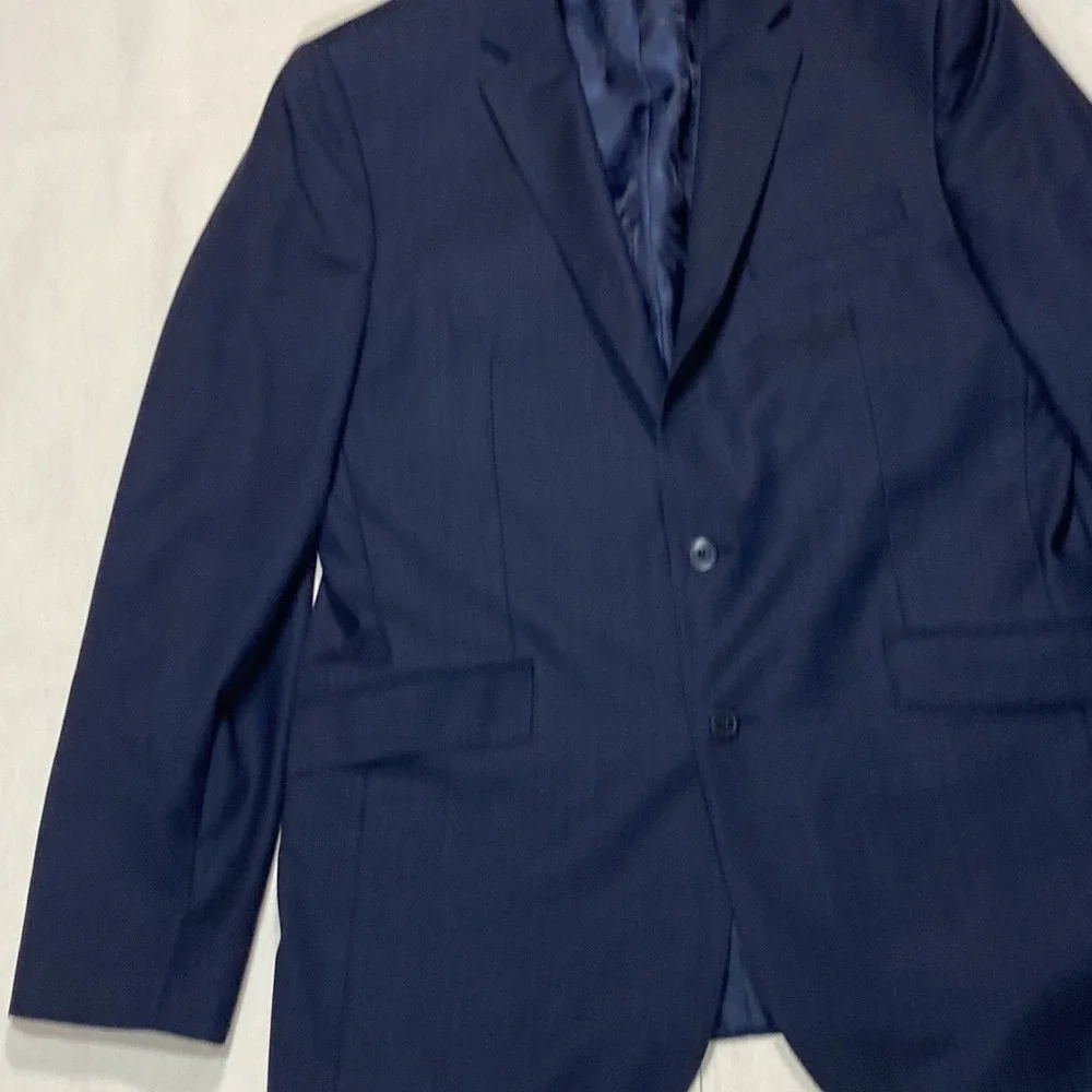 Joseph Abboud Blazer Mens 42L Blue Mazzotto Super 120s Wool Jacket Slim Fit